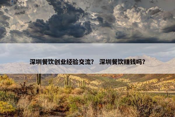 深圳餐饮创业经验交流？ 深圳餐饮赚钱吗？
