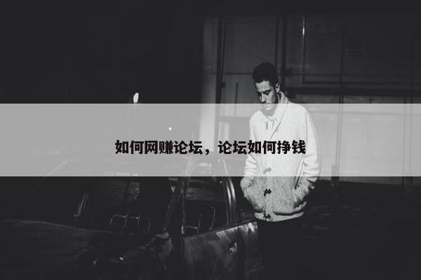 如何网赚论坛，论坛如何挣钱