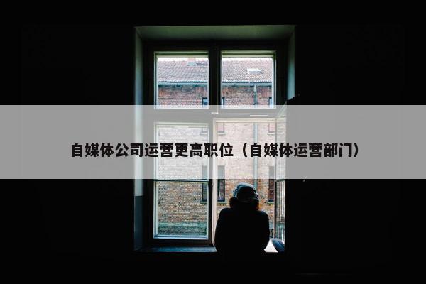 自媒体公司运营更高职位（自媒体运营部门）
