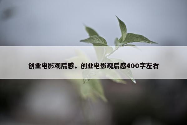 创业电影观后感，创业电影观后感400字左右