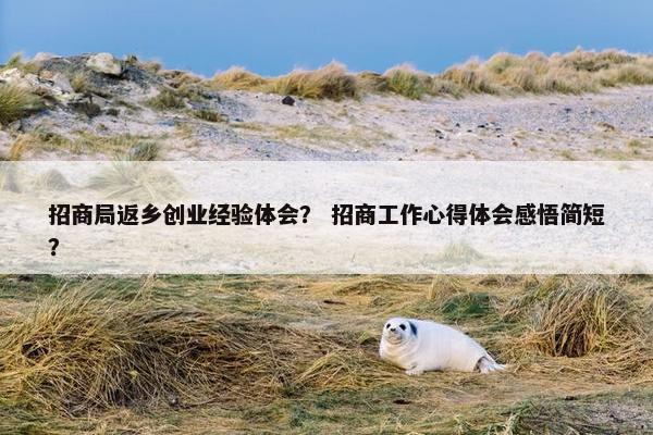招商局返乡创业经验体会？ 招商工作心得体会感悟简短？
