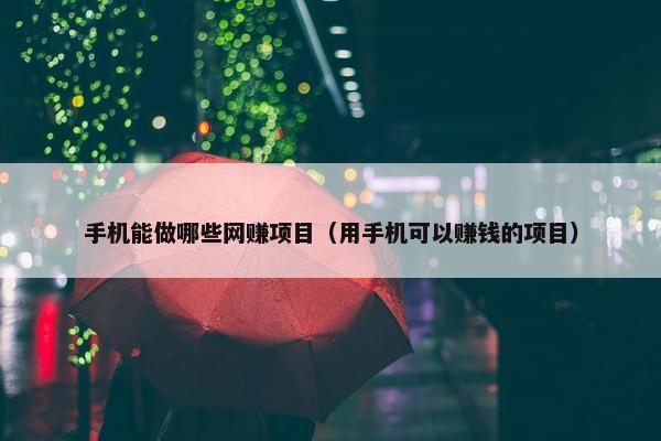 手机能做哪些网赚项目（用手机可以赚钱的项目）