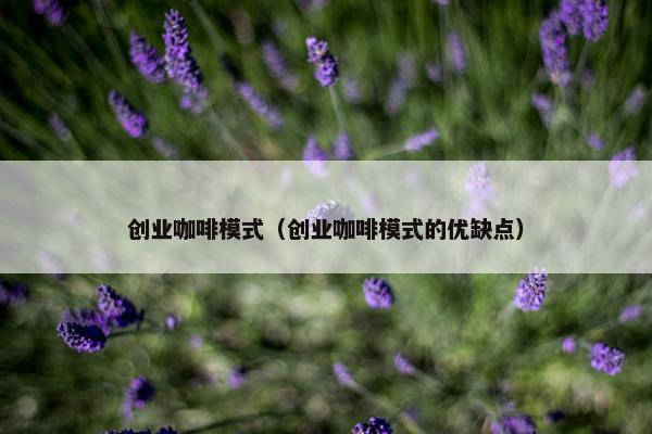 创业咖啡模式（创业咖啡模式的优缺点）