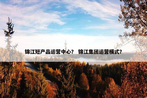 锦江短产品运营中心？ 锦江集团运营模式？
