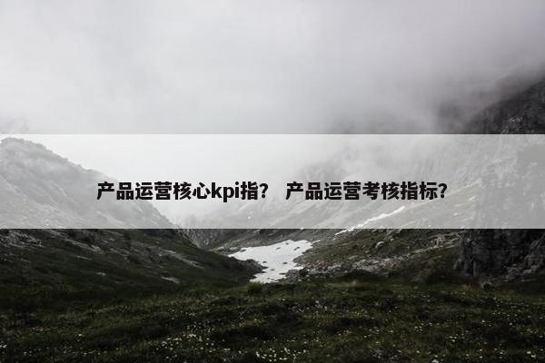 产品运营核心kpi指？ 产品运营考核指标？
