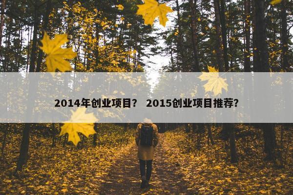 2014年创业项目？ 2015创业项目推荐？