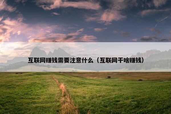 互联网赚钱需要注意什么（互联网干啥赚钱）