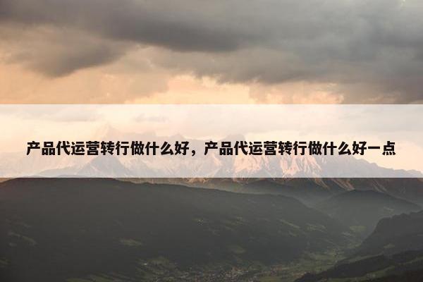 产品代运营转行做什么好，产品代运营转行做什么好一点