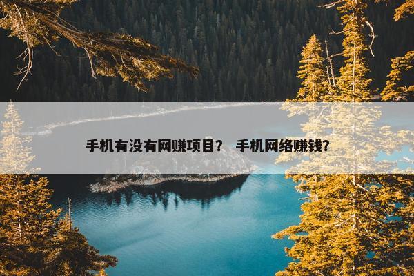 手机有没有网赚项目？ 手机网络赚钱？