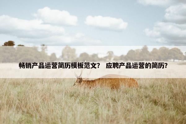 畅销产品运营简历模板范文？ 应聘产品运营的简历？