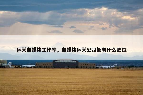 运营自媒体工作室，自媒体运营公司都有什么职位