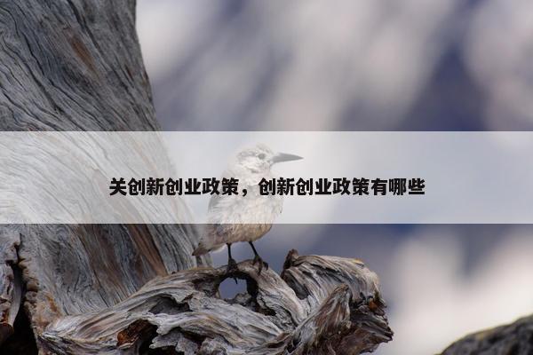 关创新创业政策，创新创业政策有哪些