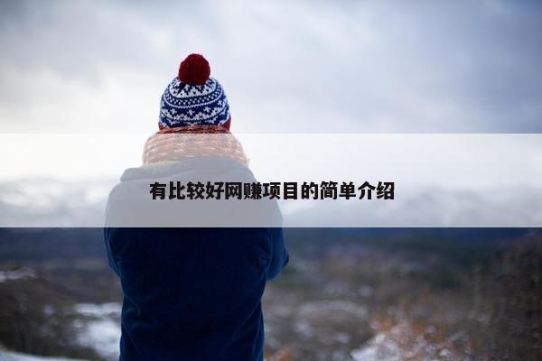 有比较好网赚项目的简单介绍