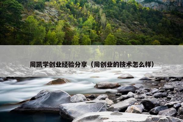 周凯学创业经验分享（周创业的技术怎么样）