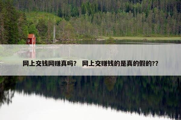 网上交钱网赚真吗？ 网上交赚钱的是真的假的?？