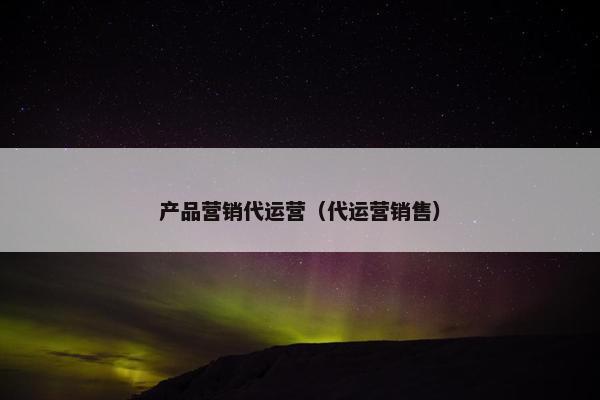 产品营销代运营（代运营销售）
