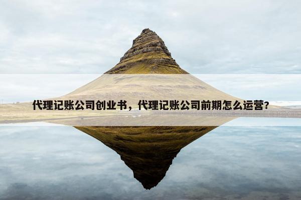 代理记账公司创业书，代理记账公司前期怎么运营?