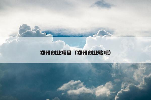 郑州创业项目（郑州创业贴吧）