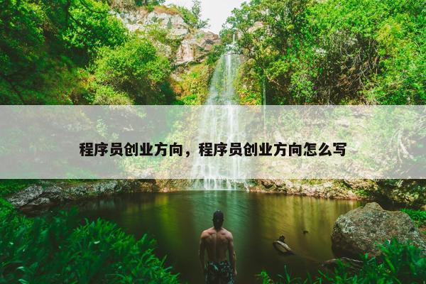 程序员创业方向，程序员创业方向怎么写