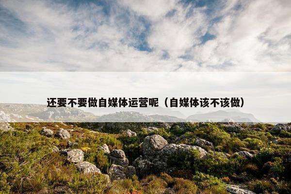 还要不要做自媒体运营呢（自媒体该不该做）