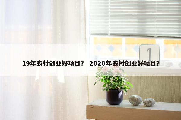 19年农村创业好项目？ 2020年农村创业好项目？