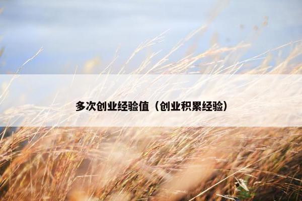 多次创业经验值（创业积累经验）