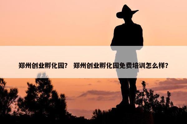 郑州创业孵化园？ 郑州创业孵化园免费培训怎么样？