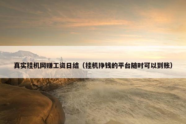 真实挂机网赚工资日结（挂机挣钱的平台随时可以到账）
