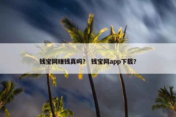 钱宝网赚钱真吗？ 钱宝网app下载？
