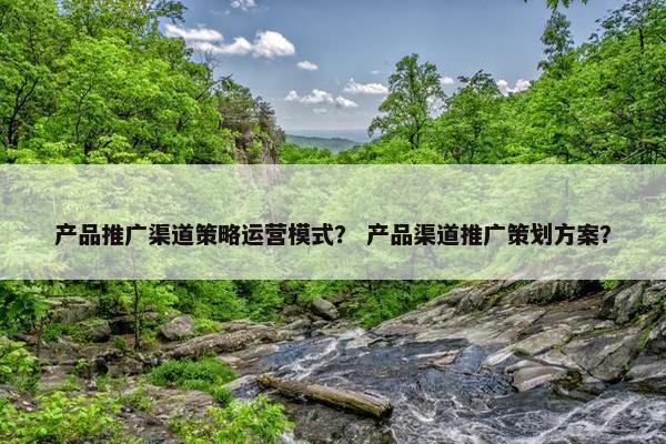 产品推广渠道策略运营模式？ 产品渠道推广策划方案？