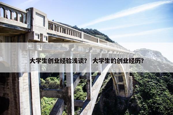 大学生创业经验浅谈？ 大学生的创业经历？