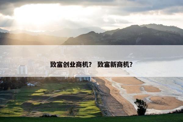 致富创业商机？ 致富新商机？