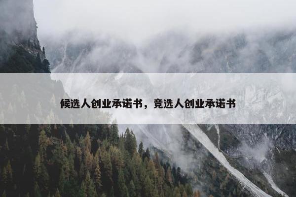 候选人创业承诺书，竞选人创业承诺书