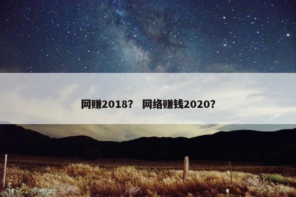 网赚2018？ 网络赚钱2020？