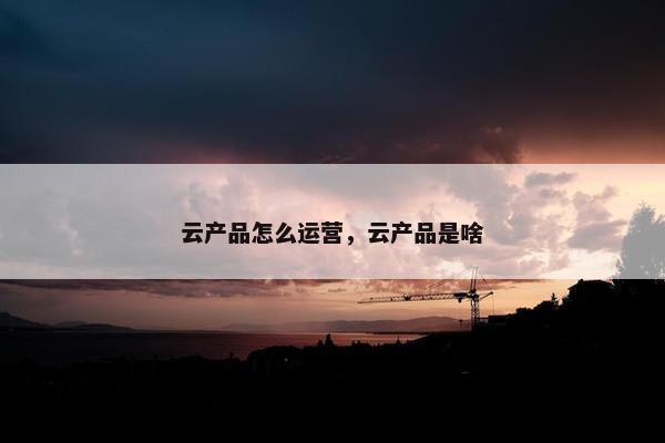 云产品怎么运营，云产品是啥