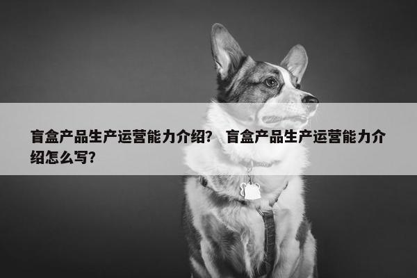 盲盒产品生产运营能力介绍？ 盲盒产品生产运营能力介绍怎么写？