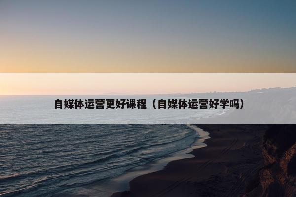 自媒体运营更好课程（自媒体运营好学吗）