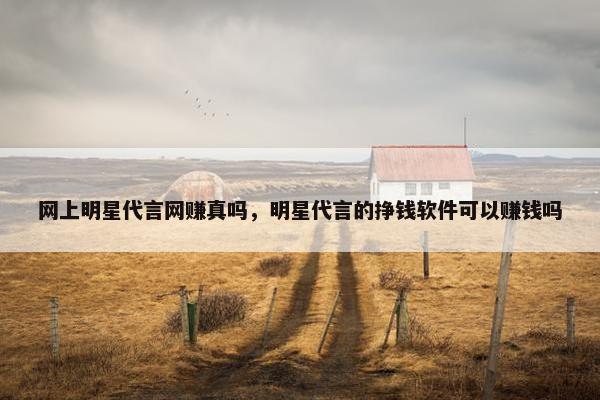 网上明星代言网赚真吗，明星代言的挣钱软件可以赚钱吗