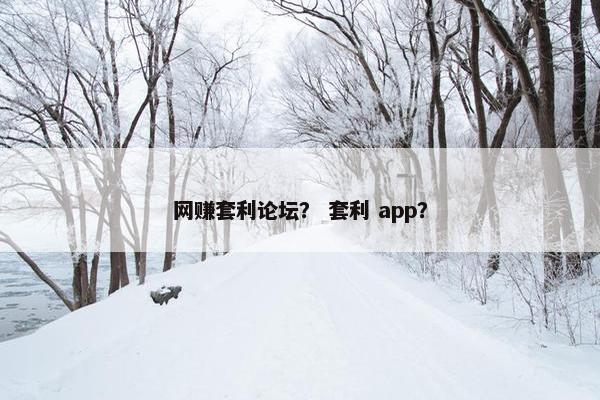 网赚套利论坛？ 套利 app？