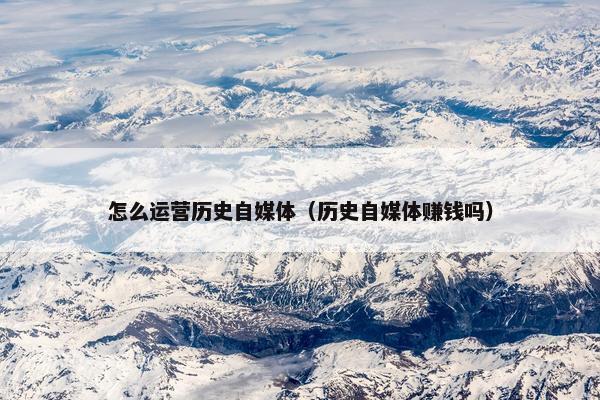怎么运营历史自媒体（历史自媒体赚钱吗）