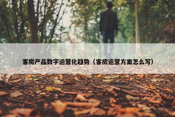 客房产品数字运营化趋势（客房运营方案怎么写）
