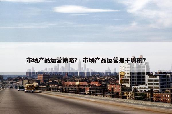 市场产品运营策略？ 市场产品运营是干嘛的？