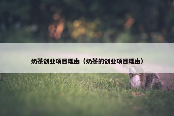 奶茶创业项目理由（奶茶的创业项目理由）