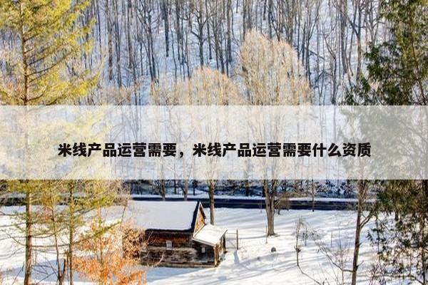 米线产品运营需要，米线产品运营需要什么资质