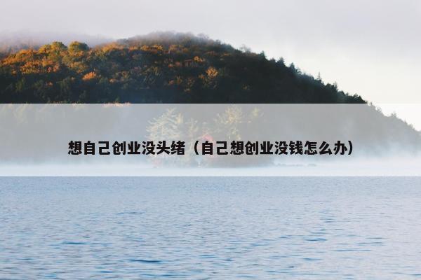 想自己创业没头绪（自己想创业没钱怎么办）