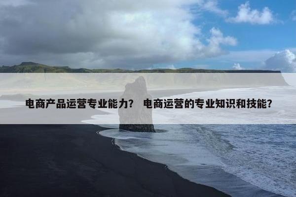 电商产品运营专业能力？ 电商运营的专业知识和技能？