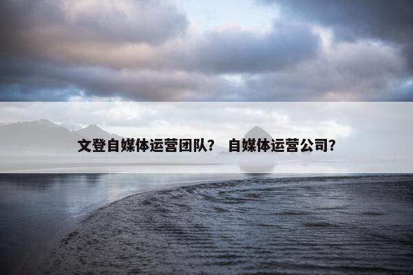 文登自媒体运营团队？ 自媒体运营公司？