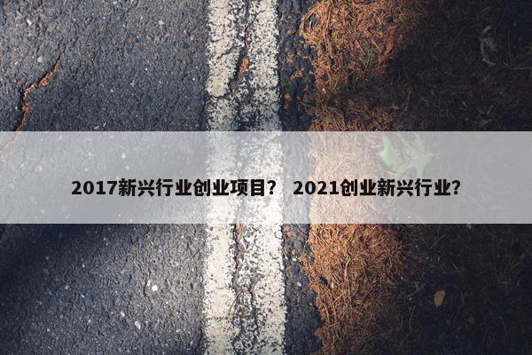 2017新兴行业创业项目？ 2021创业新兴行业？