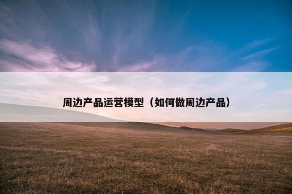 周边产品运营模型（如何做周边产品）