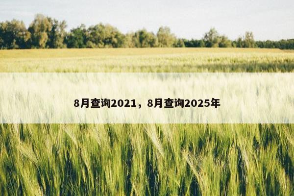 8月查询2021，8月查询2025年